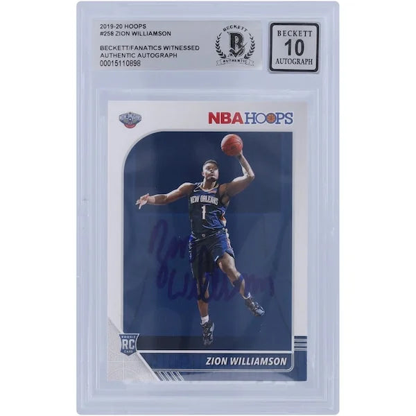 Zion Williamson Signed 2019-20 Panini Hoops #258 Rookie Card | BGS 10