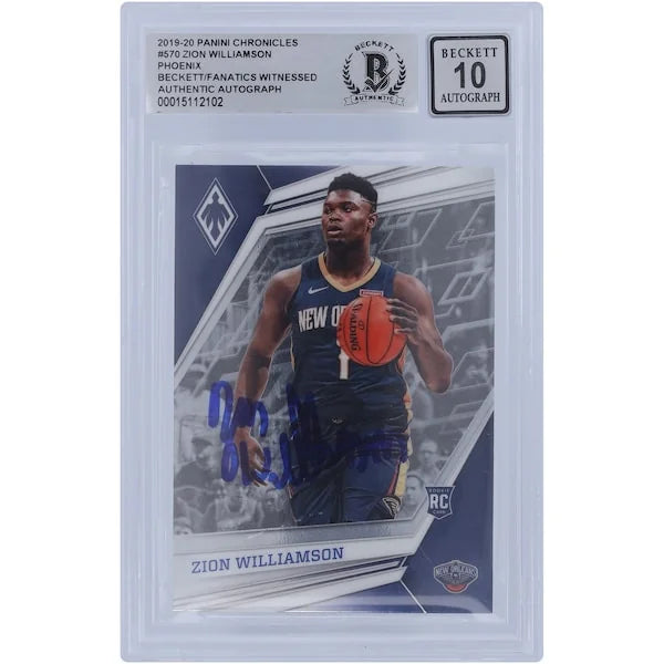 Zion Williamson Signed 2019-20 Panini Phoenix 3 Rookie #570 Card | BGS 10