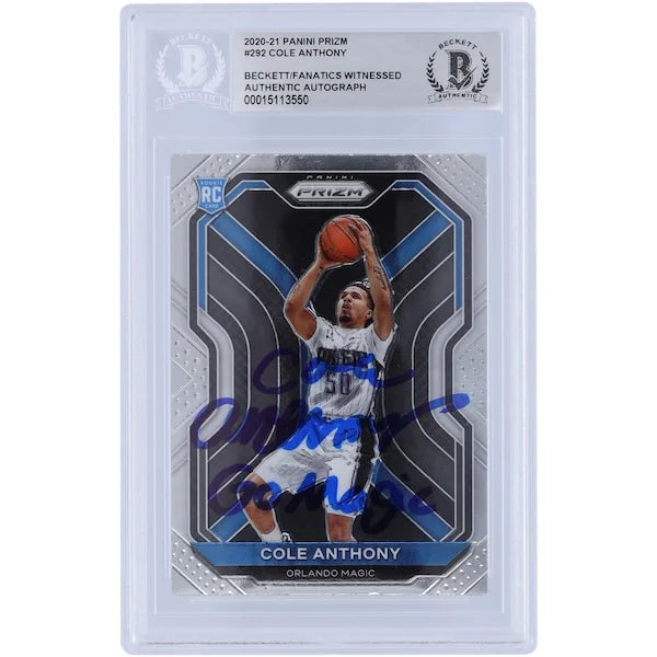 Cole Anthony Signed 2020-21 Panini Prizm #292 Rookie Card | Go Magic Inscription