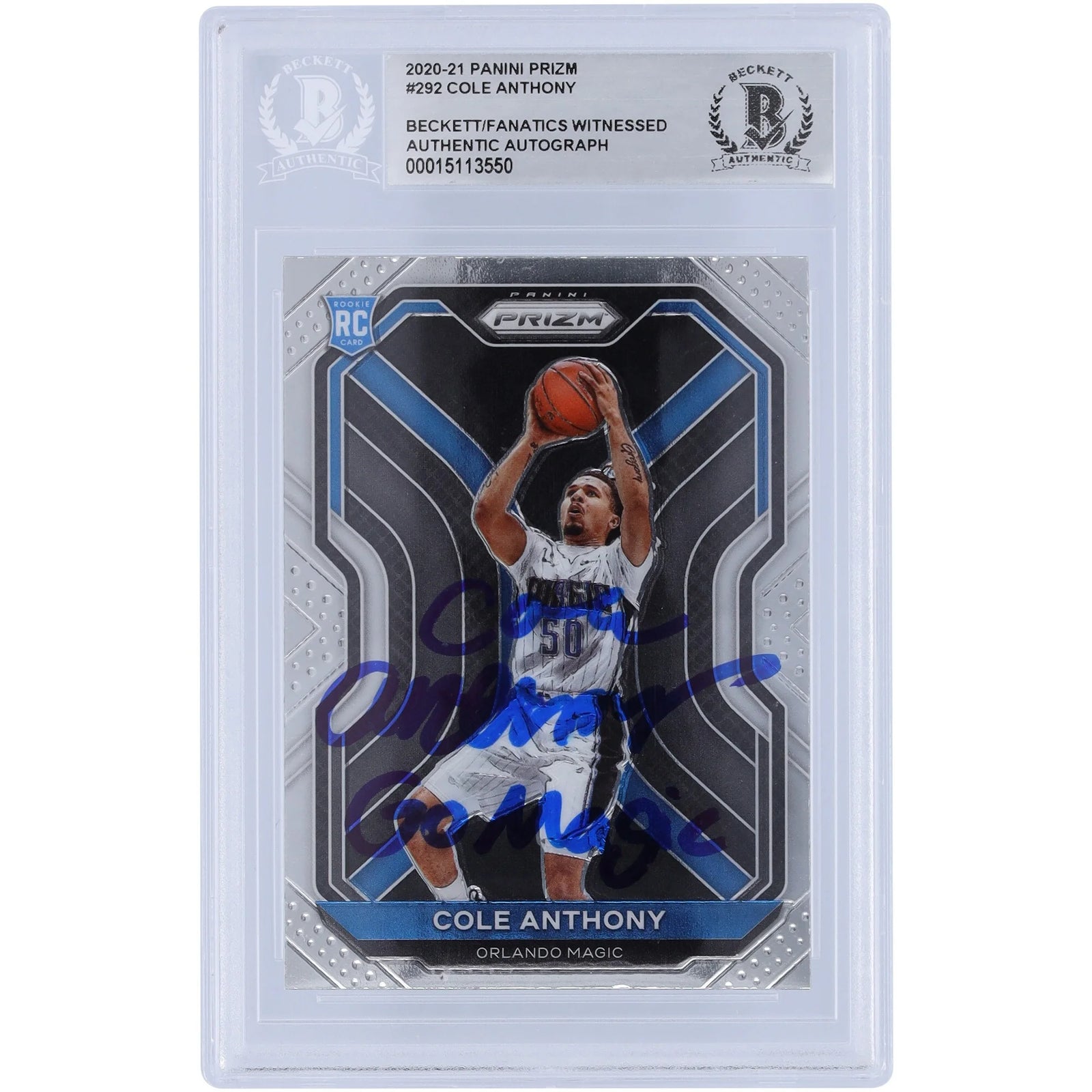 Cole Anthony Signed 2020-21 Panini Prizm #292 Rookie Card | Go Magic Inscription