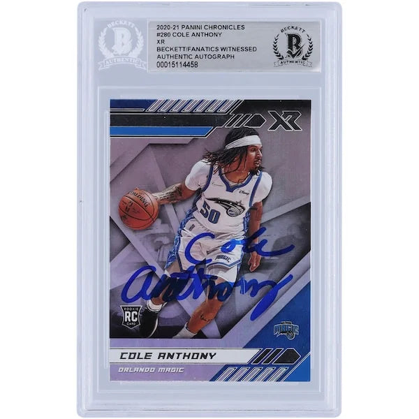 Cole Anthony Signed 2020-21 Panini Chronicles XR #280 Rookie Card | Beckett Authenticated