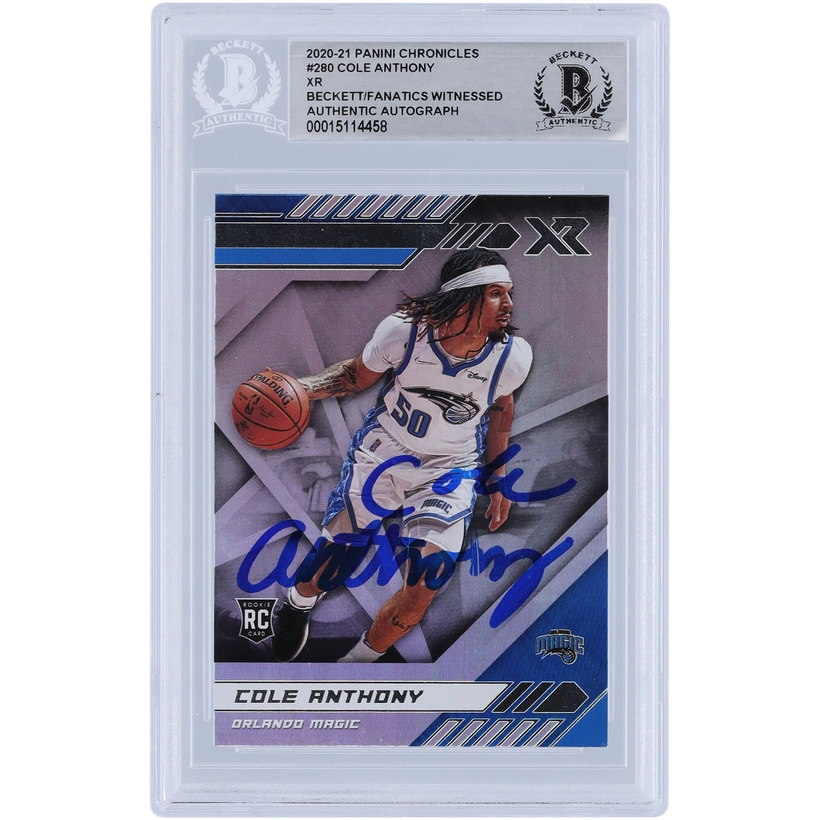 Cole Anthony Signed 2020-21 Panini Chronicles XR #280 Rookie Card | Beckett Authenticated
