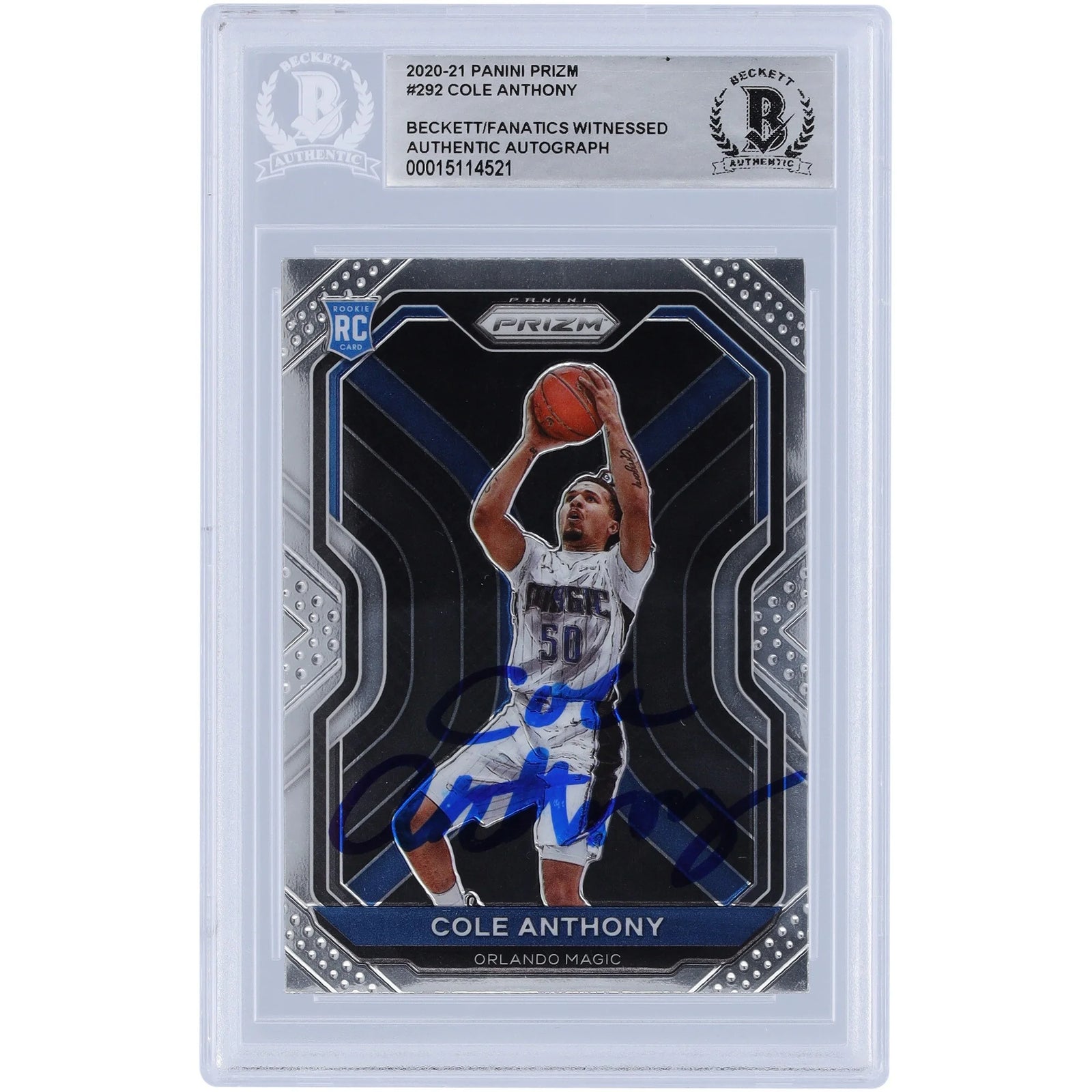 Cole Anthony Signed 2020-21 Panini Prizm #292 Rookie Card | Authenticated