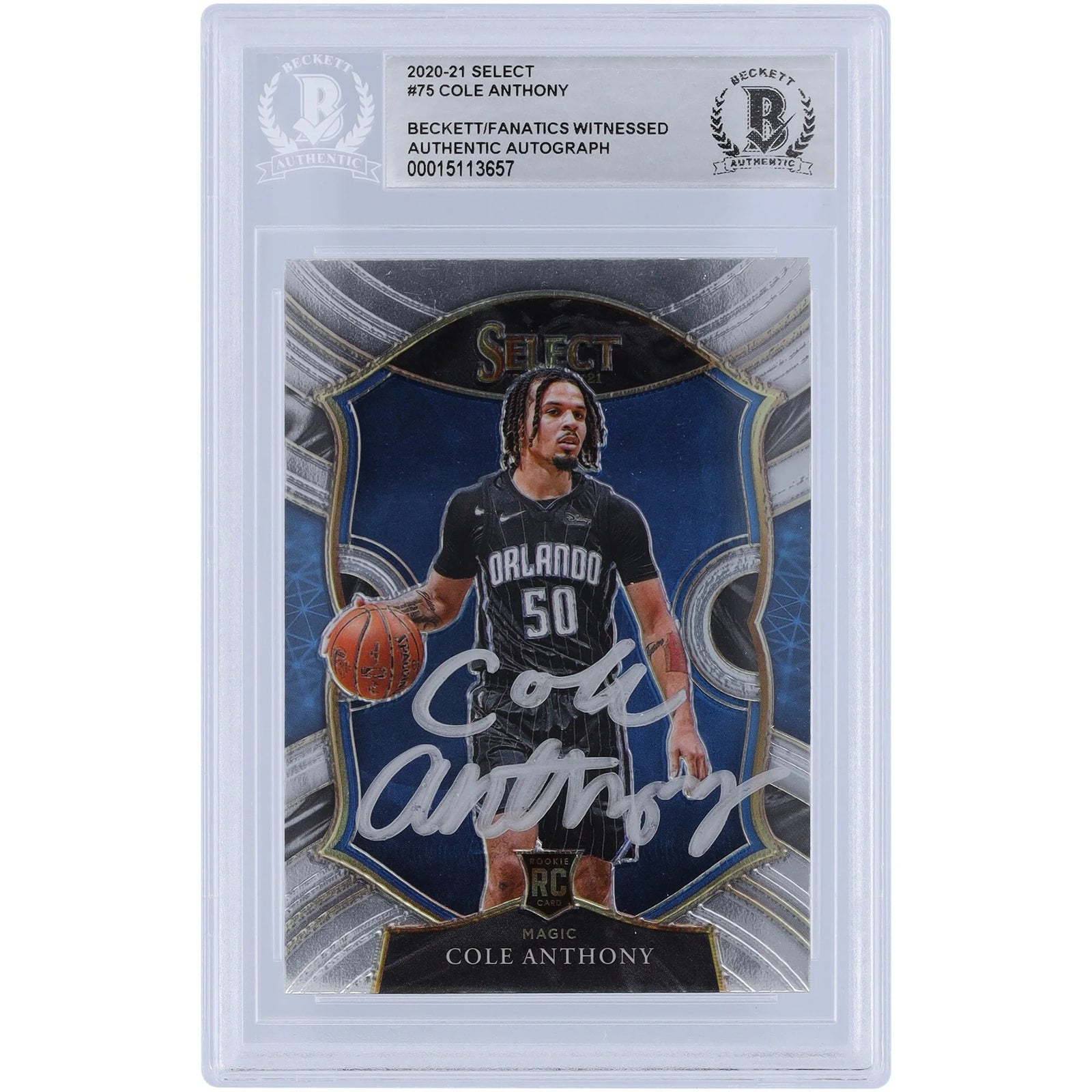 Cole Anthony Signed 2020-21 Panini Select #75 Rookie Card | Beckett Authenticated