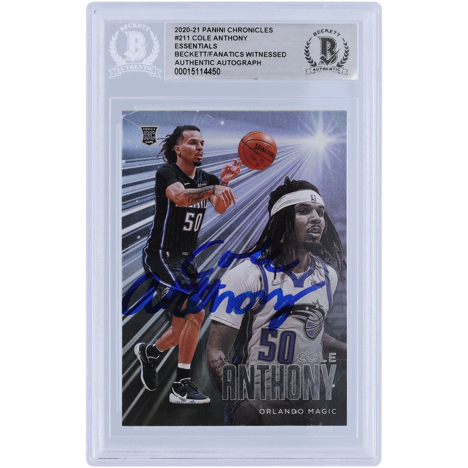 Cole Anthony Signed 2020-21 Panini Chronicles Essentials Rookie Card #211