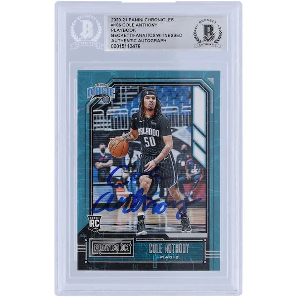 Cole Anthony Signed 2020-21 Panini Chronicles Playbook #186 Rookie Card | Authenticated