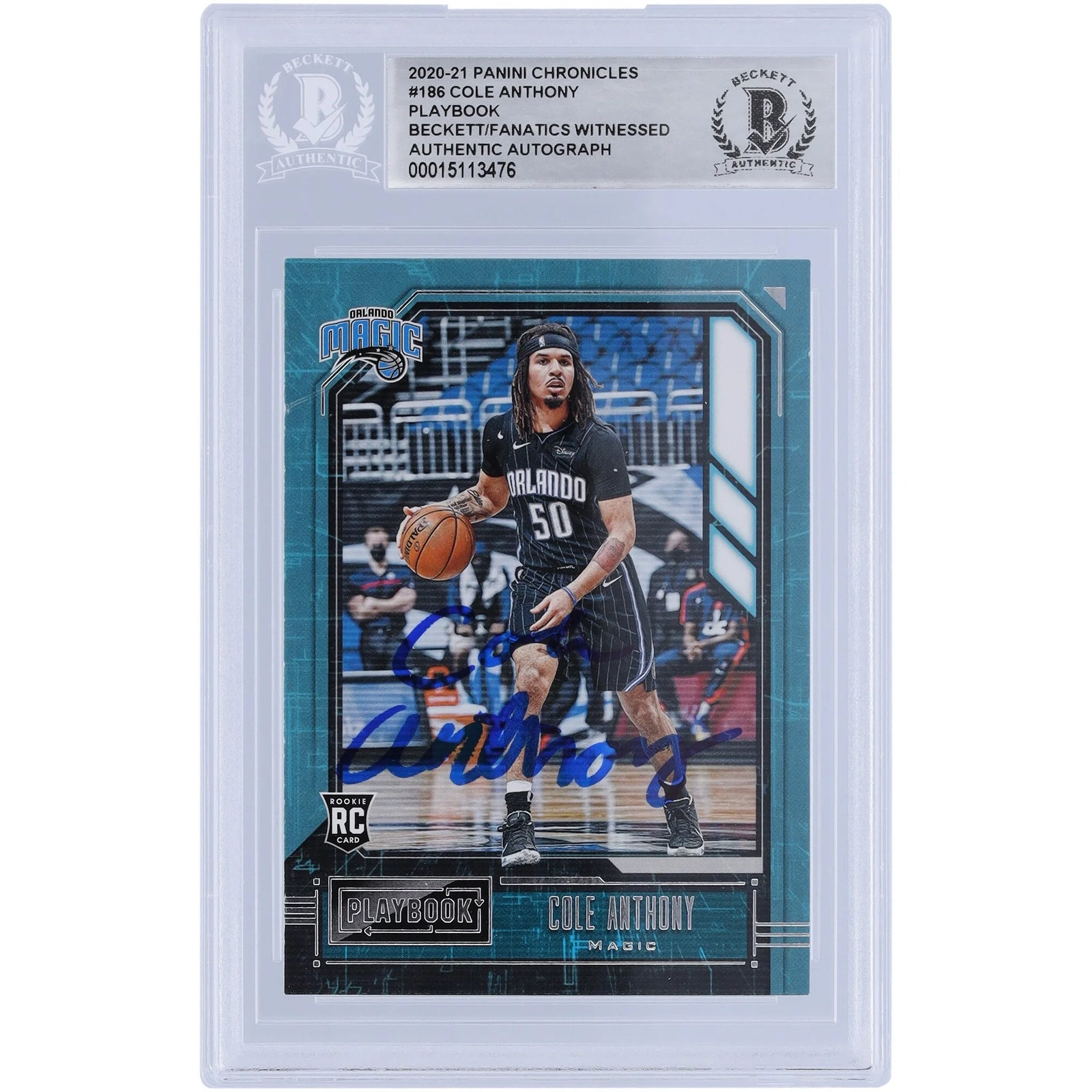 Cole Anthony Signed 2020-21 Panini Chronicles Playbook #186 Rookie Card | Authenticated