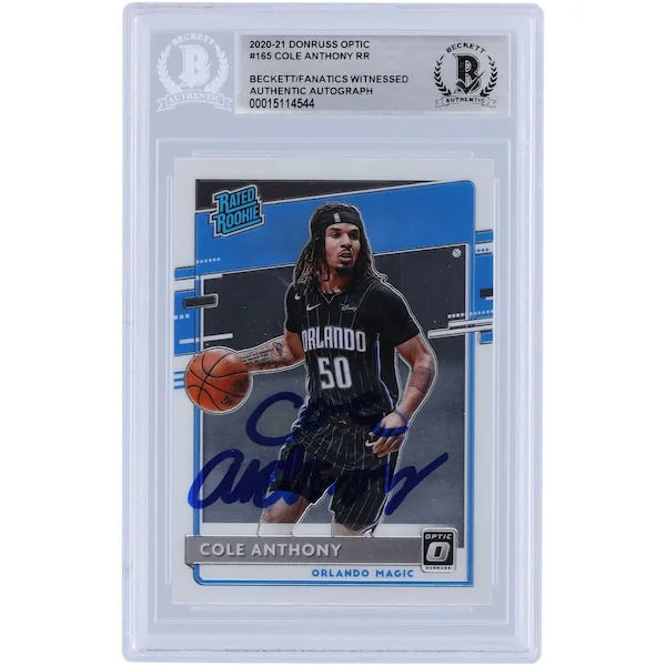 Cole Anthony Signed 2020-21 Panini Donruss Optic #165 Rookie Card | Authenticated