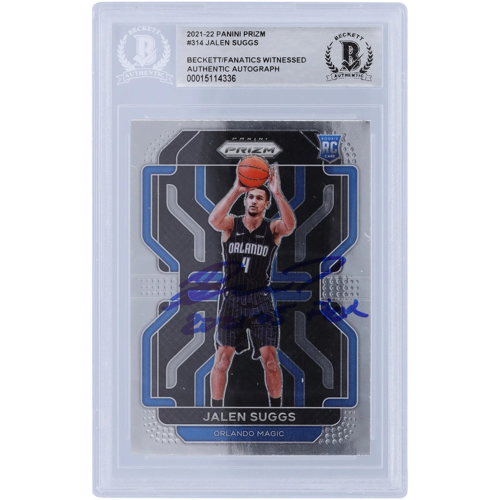 Jalen Suggs Signed 2021-22 Panini Prizm #314 Rookie Card | 2021 #5 Pick Inscription