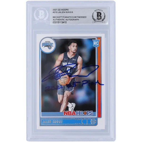 Jalen Suggs Signed 2021-22 Panini NBA Hoops #210 Rookie Card | 2021 #5 Pick Inscription