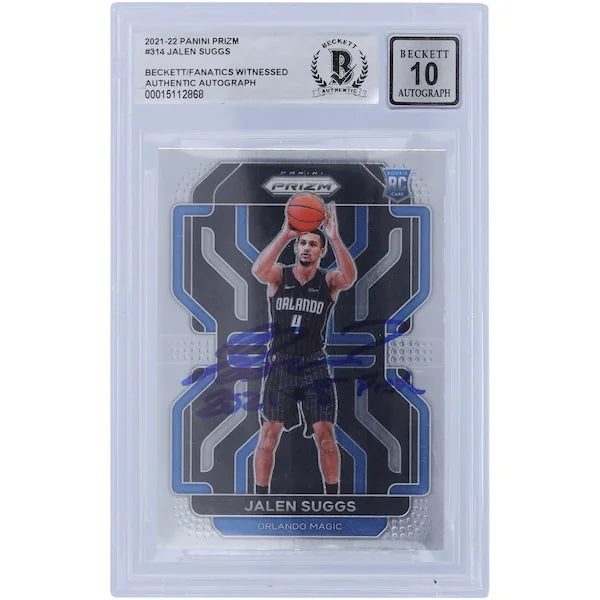Jalen Suggs Signed 2021-22 Panini Prizm #314 Rookie Card | BGS 10 with 2021 Inscription