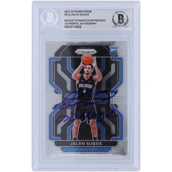 Jalen Suggs Orlando Magic Autographed 2021-22 Panini Prizm #314 Beckett Fanatics Witnessed Authenticated Rookie Card with "Go Magic" Inscription - F2
