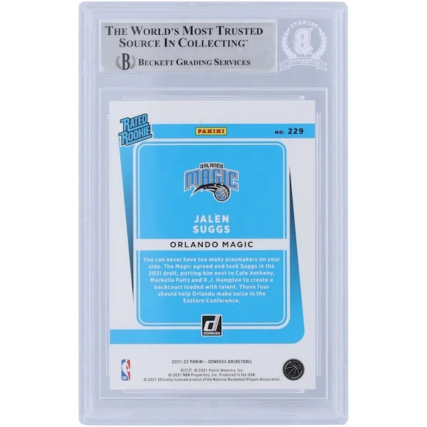 Jalen Suggs Signed 2021-22 Panini Donruss Rated Rookie #229 | Go Magic Inscription