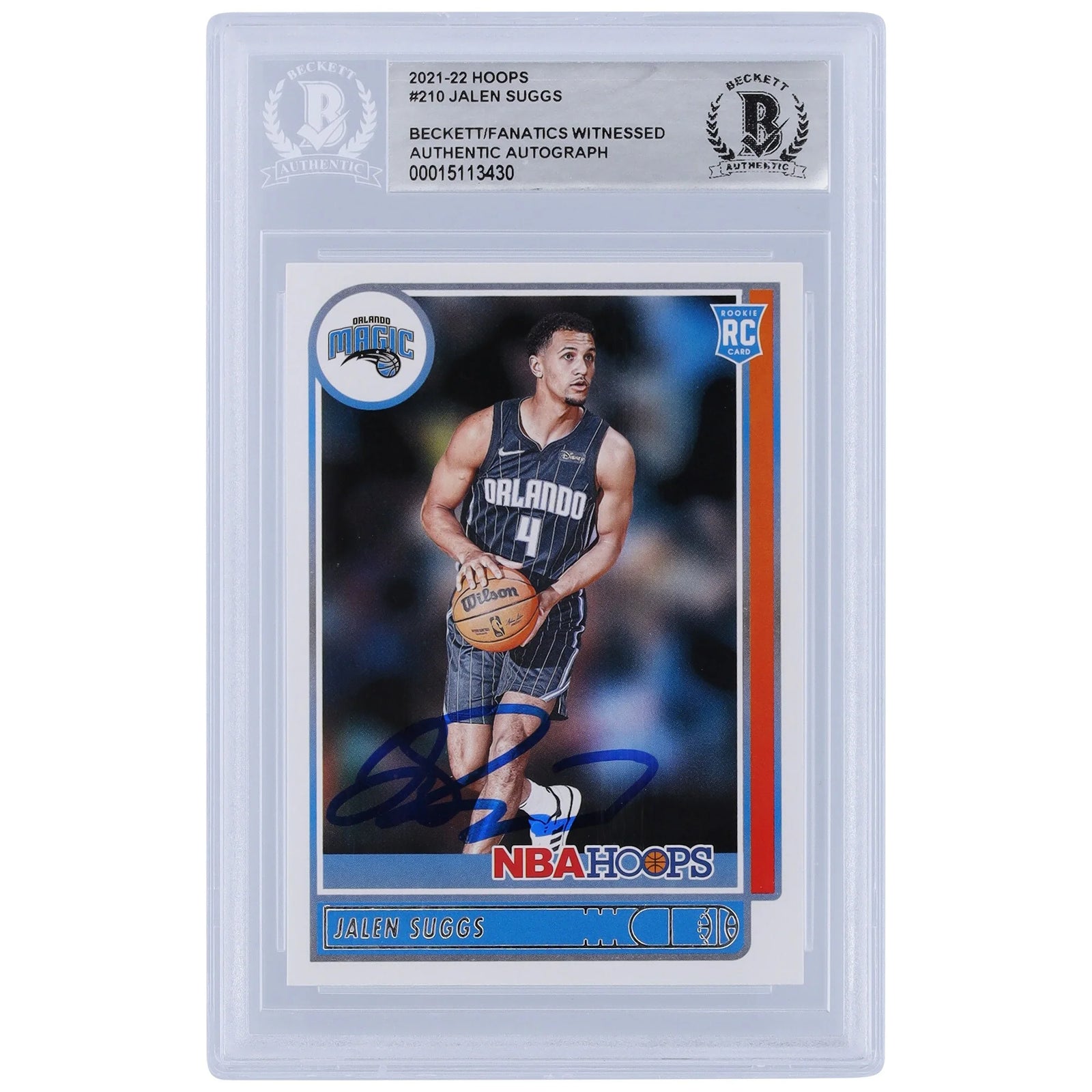 Jalen Suggs Signed 2021-22 Panini NBA Hoops #210 Rookie Card | Beckett Witnessed
