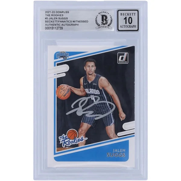 Jalen Suggs Signed 2021-22 Panini Donruss The Rookies #5 | BGS 10