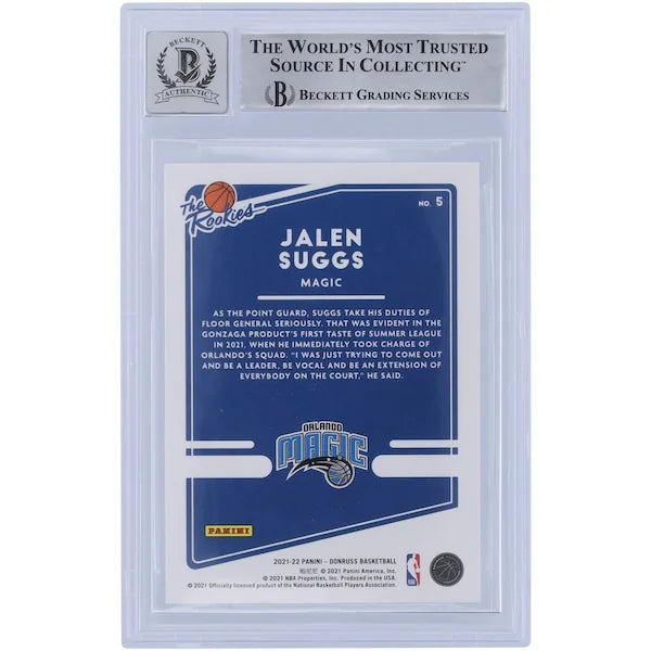 Jalen Suggs Signed 2021-22 Panini Donruss The Rookies #5 | BGS 10