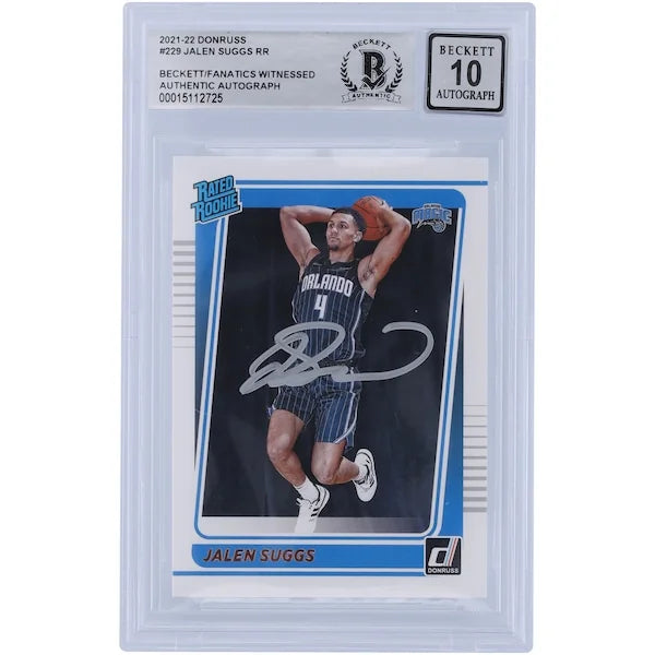 Jalen Suggs Signed 2021-22 Panini Donruss Rated Rookie #229 | BGS 10