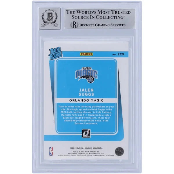 Jalen Suggs Signed 2021-22 Panini Donruss Rated Rookie #229 | BGS 10