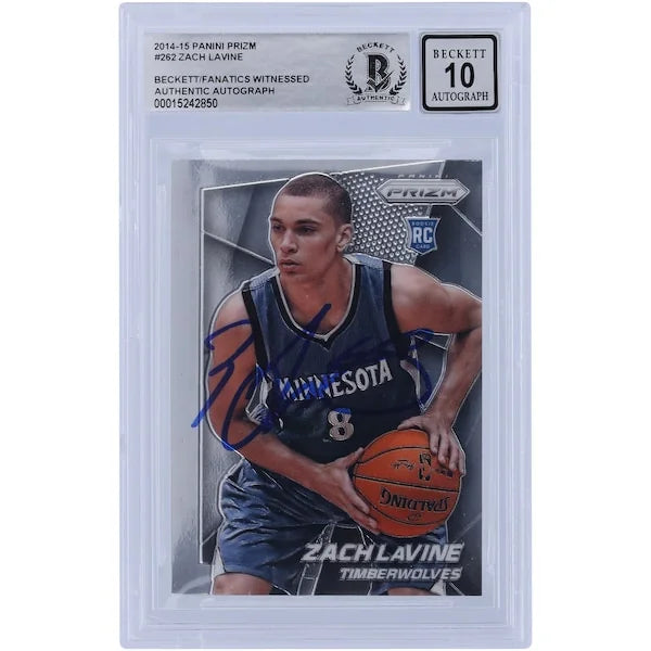 Zach LaVine Signed 2014-15 Panini Prizm #262 Rookie Card | Beckett 10