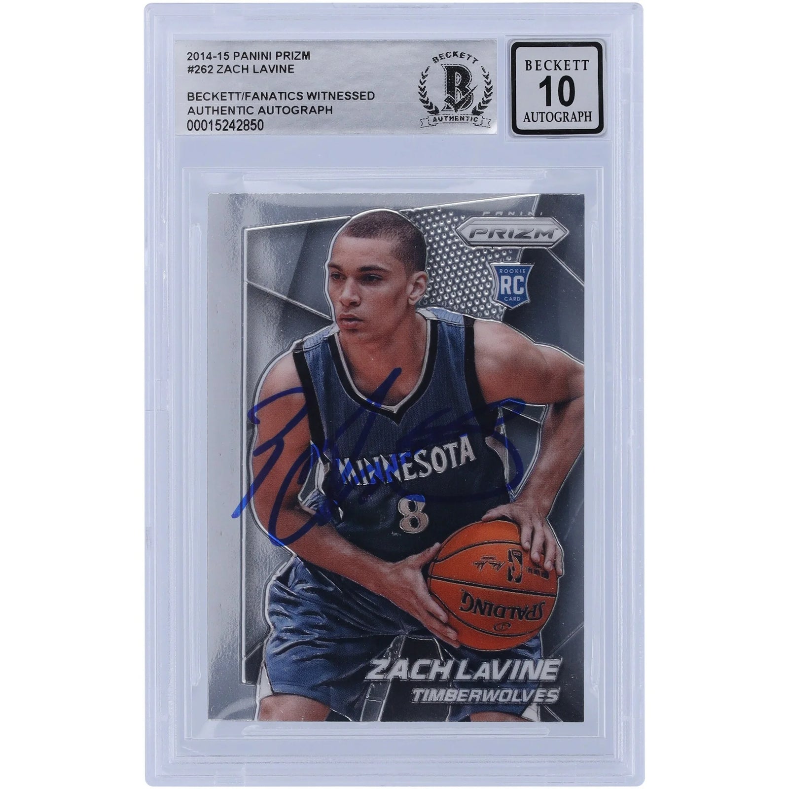 Zach LaVine Signed 2014-15 Panini Prizm #262 Rookie Card | Beckett 10