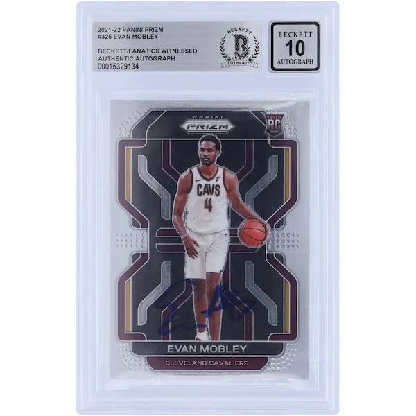 Evan Mobley Signed 2021-22 Panini Prizm #325 Rookie Card | Beckett 10