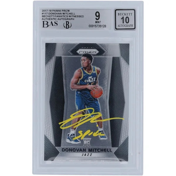 Donovan Mitchell Signed 2017-18 Panini Prizm Rookie #117 Card | Spida Inscription