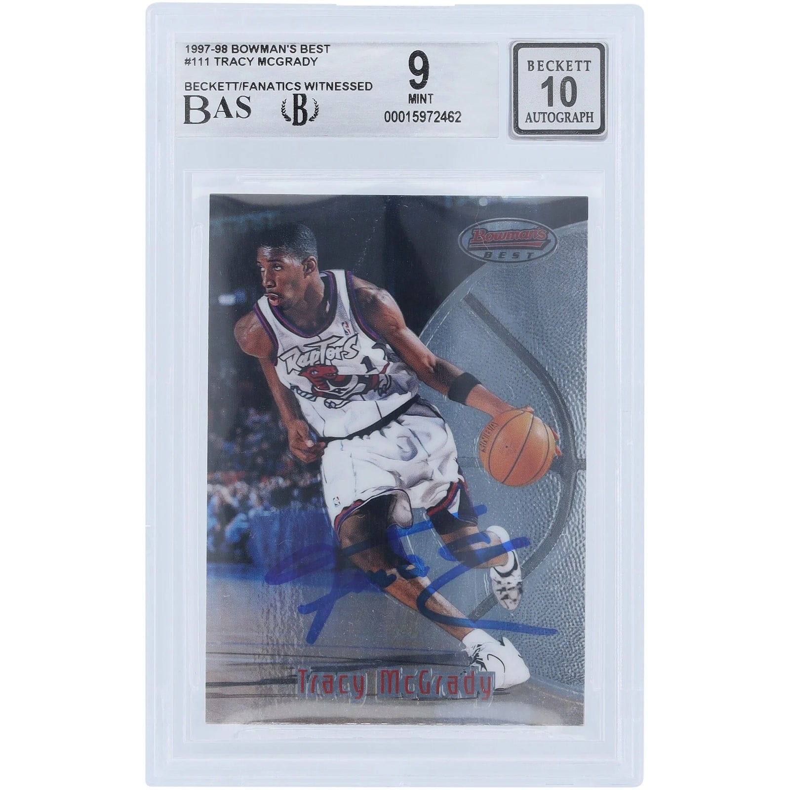 Tracy McGrady Signed 1997-98 Bowman Best #111 Rookie Card | Beckett 9