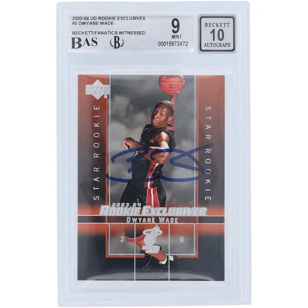 Dwyane Wade Signed 2003-04 Upper Deck Rookie Exclusives #5 | Beckett 9