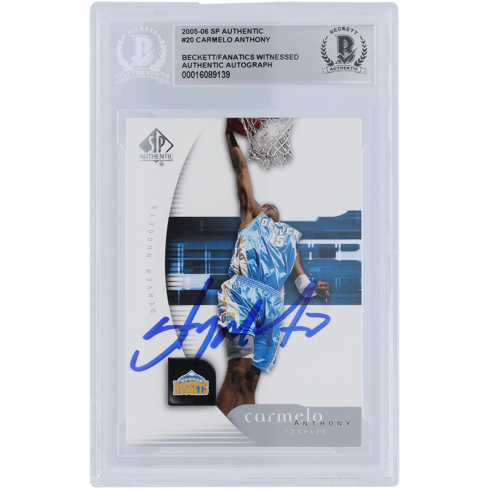 Carmelo Anthony Signed 2005-06 Upper Deck SP Authentic #20 | Beckett Authenticated