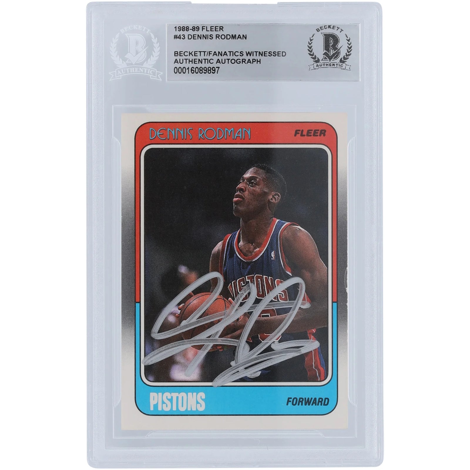 Dennis Rodman Signed 1988-89 Fleer Series 1 #43 Rookie Card | Beckett Authenticated