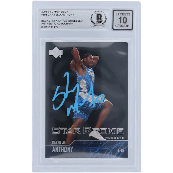 Carmelo Anthony Signed 2003-04 Upper Deck Star Rookie #303 | Graded 10