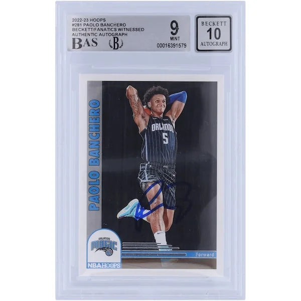 Paolo Banchero Signed 2022-23 Panini Hoops #281 Rookie Card | Beckett Graded 9