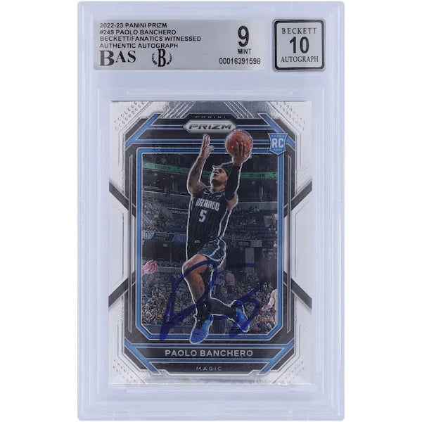 Paolo Banchero Signed 2022-23 Panini Prizm #249 Rookie Card | Beckett Authenticated 9