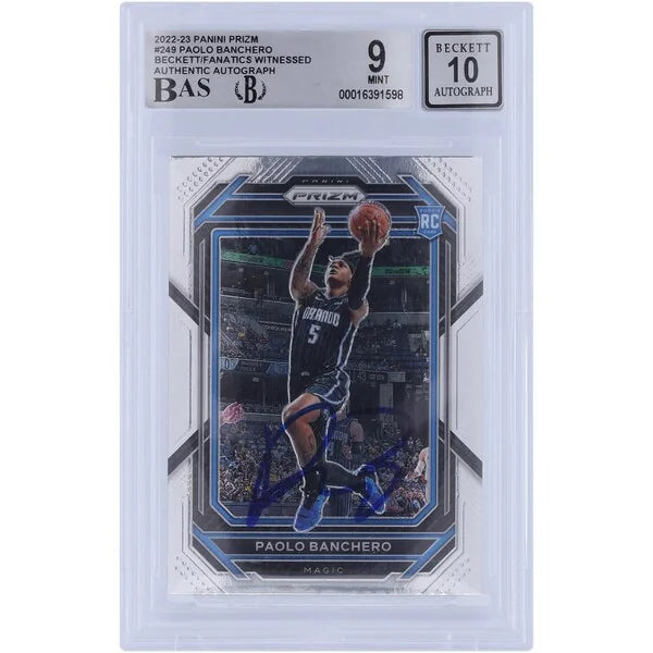Paolo Banchero Signed 2022-23 Panini Prizm #249 Rookie Card | Beckett Authenticated 9