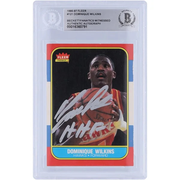 Dominique Wilkins Signed 1986-87 Fleer #121 Card | Beckett Authenticated