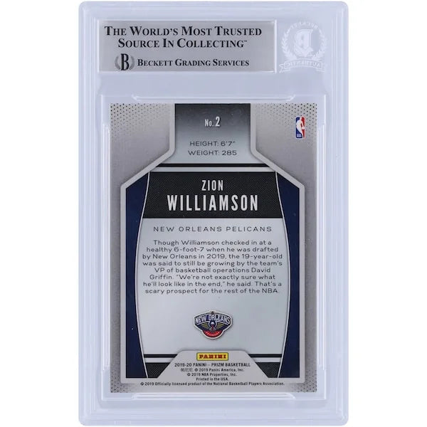 Zion Williamson Signed 2019-20 Panini Prizm Instant Impact #2 Rookie Card | Beckett Witnes