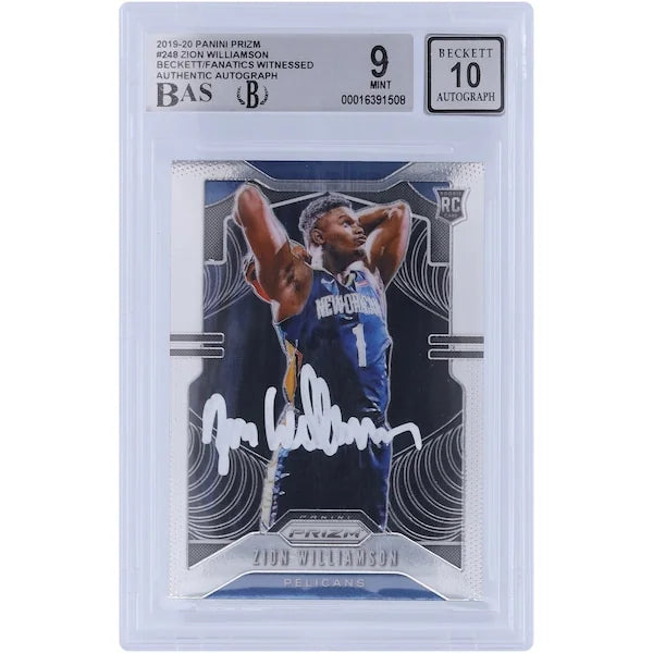 Zion Williamson Signed 2019-20 Panini Prizm Rookie Card #248 | Beckett Authenticated 9