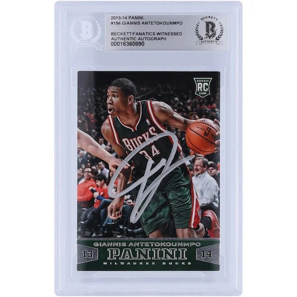 Giannis Antetokounmpo Signed 2013-14 Panini Silver Ink Rookie Card #194 | Beckett Authenti