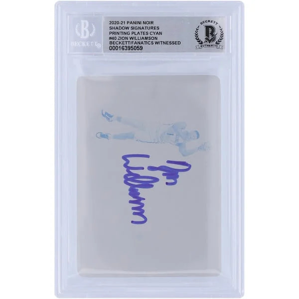 Zion Williamson Signed 2020-21 Panini Noir Printing Plate | Beckett 10