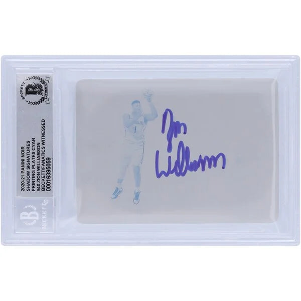 Zion Williamson Signed 2020-21 Panini Noir Printing Plate | Beckett 10