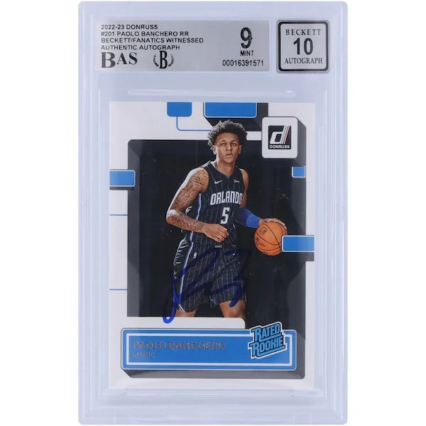 Paolo Banchero Signed 2022-23 Panini Donruss Rated Rookie #201 | Beckett 9
