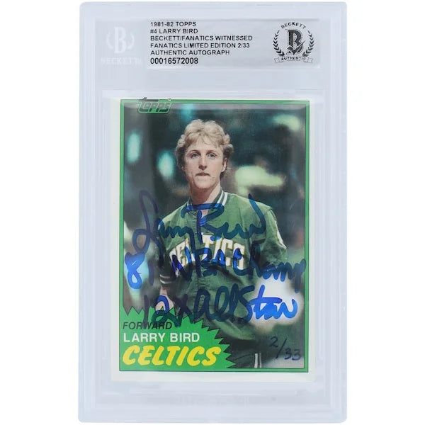 Larry Bird Signed 1981-82 Topps #4 Card | Beckett Authenticated