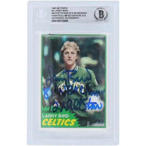 Larry Bird Signed 1981-82 Topps #4 Card | Beckett Authenticated