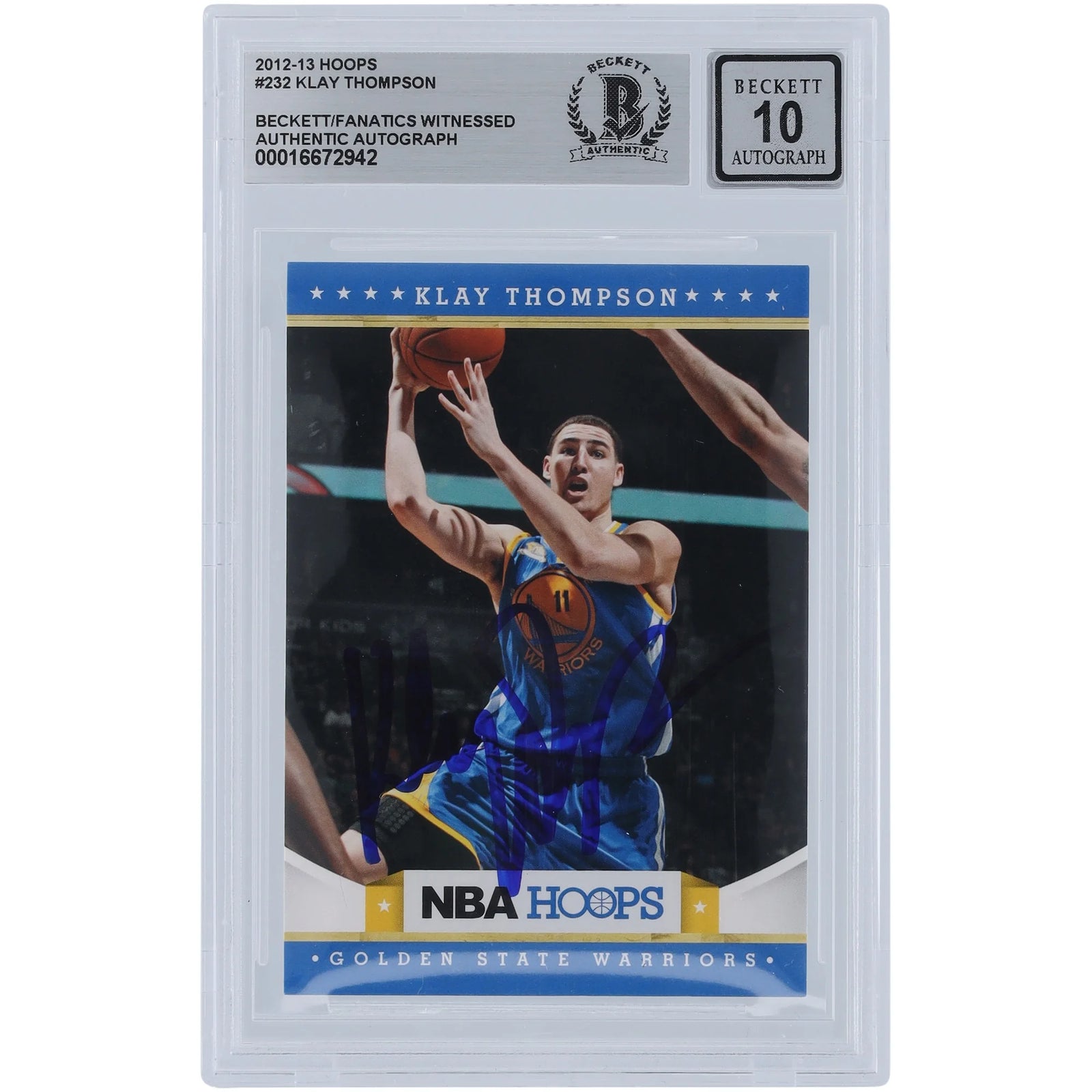 Klay Thompson Signed 2012-13 Panini Hoops #232 Rookie Card | Beckett Graded 10