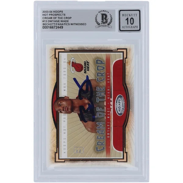 Dwyane Wade Signed 2003-04 Fleer Hoops Rookie #13 Card | Beckett Graded 10