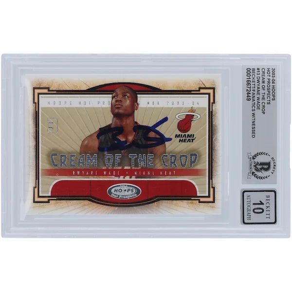 Dwyane Wade Signed 2003-04 Fleer Hoops Rookie #13 Card | Beckett Graded 10