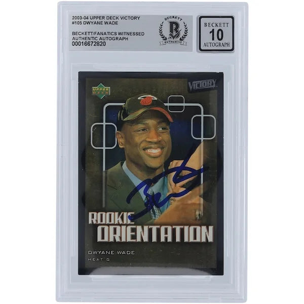 Dwyane Wade Signed 2003-04 Upper Deck Victory #105 Rookie Card | Graded 10