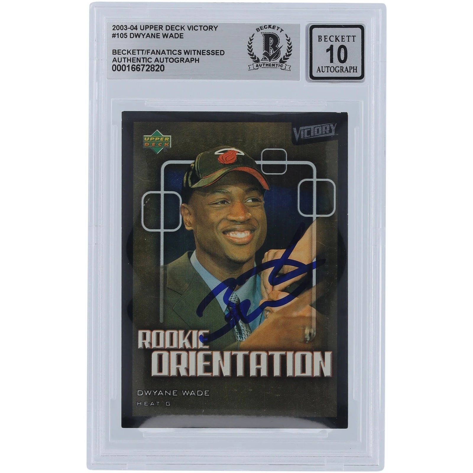 Dwyane Wade Signed 2003-04 Upper Deck Victory #105 Rookie Card | Graded 10