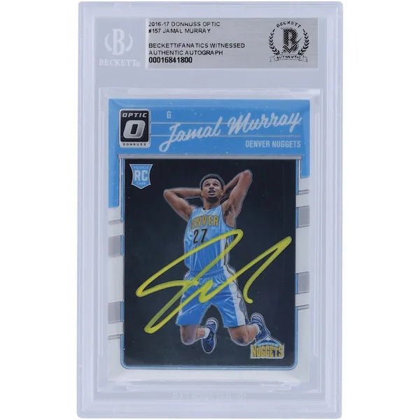 Jamal Murray Denver Nuggets Autographed 2016-17 Panini Donruss Optic Rated Rookie Yellow Ink #157 Beckett Fanatics Witnessed Authenticated Rookie Card - F2