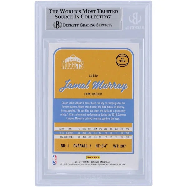 Jamal Murray Signed 2016-17 Panini Donruss Rated Rookie #157 Card | Light Blue Ink